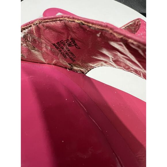 Steve Madden Finally Flat Sandals Hot Pink Leather Slip On Slide Women Size 10 - Picture 13 of 14